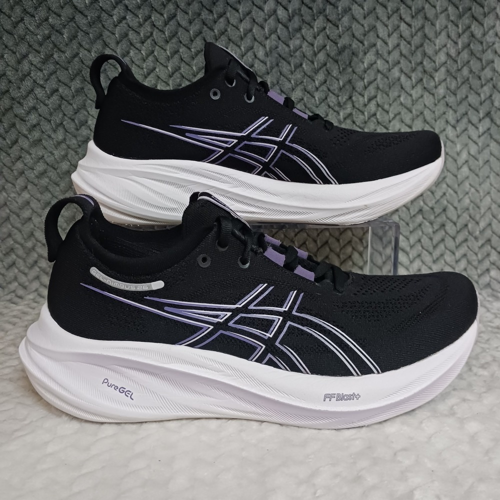 Asics Gel Nimbus 26 Black Dusty Purple Women's Walking Running Shoes Size 9.5